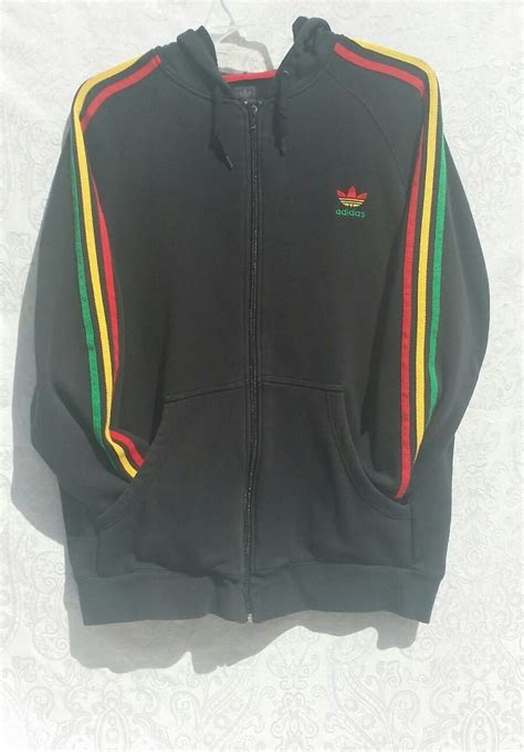 adidas trefoil hoodie rasta